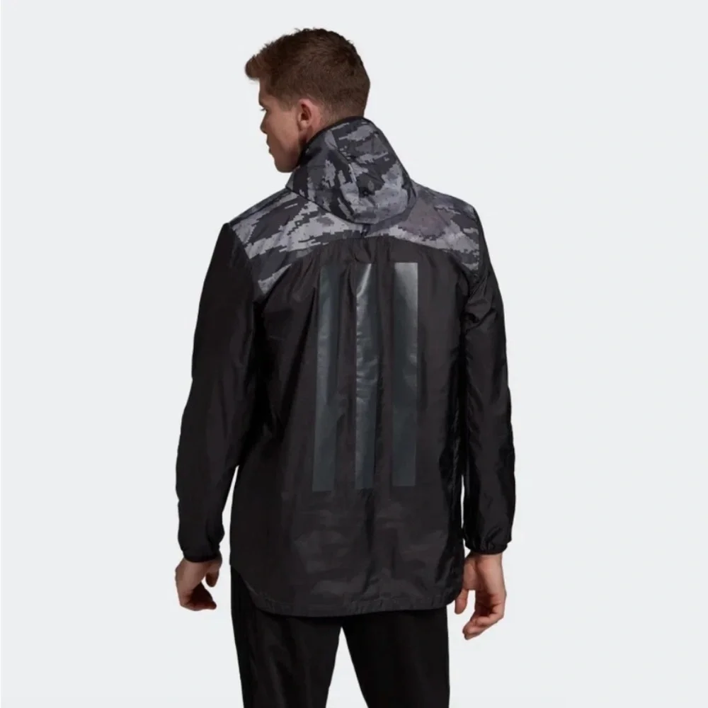 Adidas Black and Gray Camo Windbreaker NWT Size medium - Picture 4 of 16